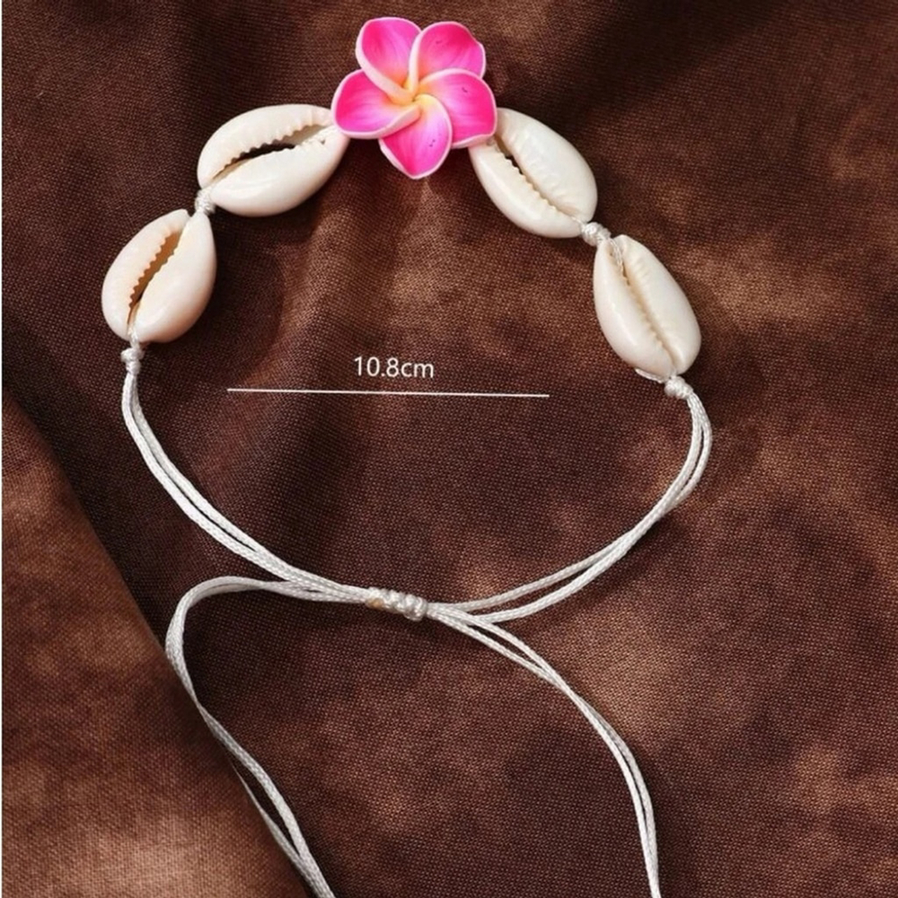 ⚠️Clearance Beige & Pink Flower And Shell Decor Bracelet SS - Picture 2 of 3